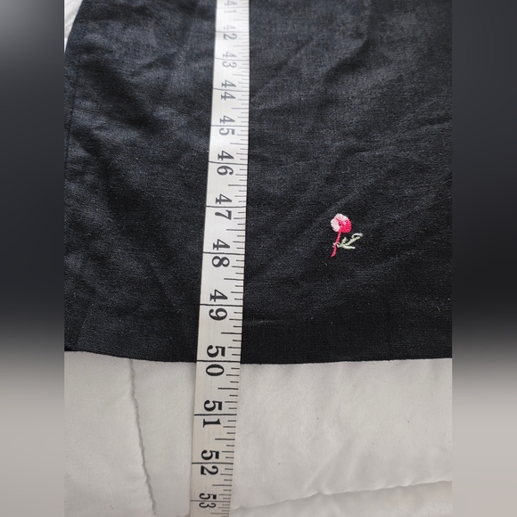 Black Linen Floral Embroidery Maxi Dress Size 12 - Picture 10 of 11